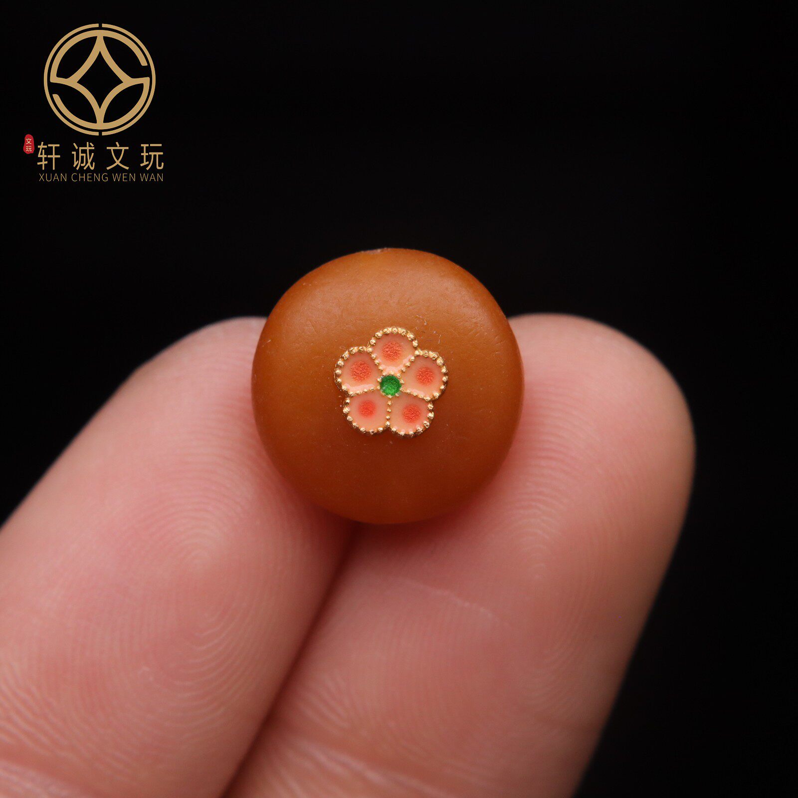 原创银镀金镶嵌天然琥珀老蜡蜜蜡平安扣散珠手串diy文玩配件配饰