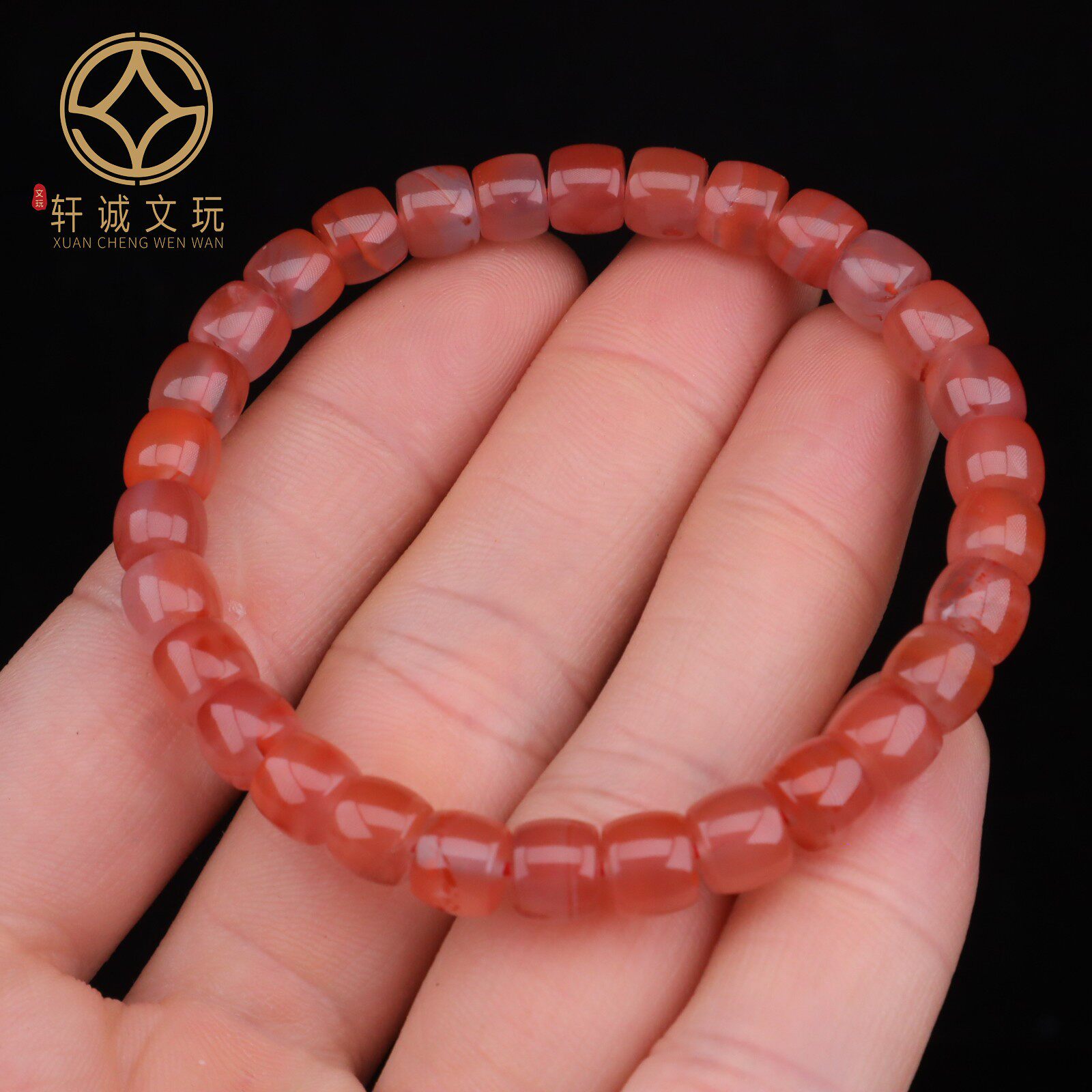 原创天然南红玛瑙老型直切桶珠隔珠串珠diy文玩配饰配珠手串手链
