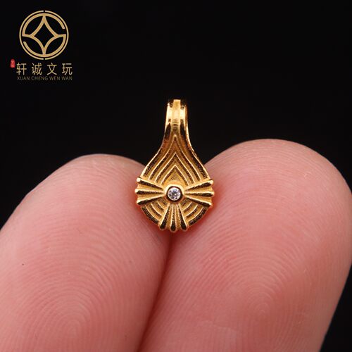 原创925银镀金太极卡子吊坠腰珠隔珠手工串珠diy文玩配饰配件配珠