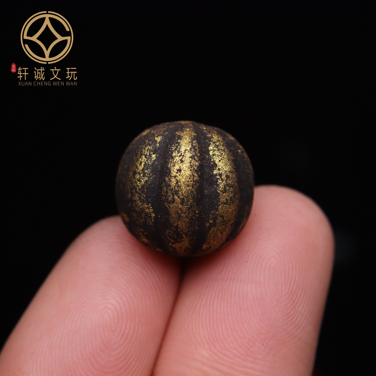 天然合香珠金箔瓜珠沉香圆珠光珠珠散珠珠子DIY文玩配饰手串单珠