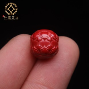 天然帝王砂朱砂莲花老型桶珠配珠隔珠金刚星月菩提手串文玩配饰