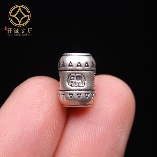 原创足银999金刚杵桶珠顶腰珠隔珠手串手工串珠diy文玩配饰配件