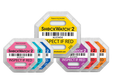shockwatch2代防碰撞运输标签 防震动监控标签 监测标签标贴 包邮