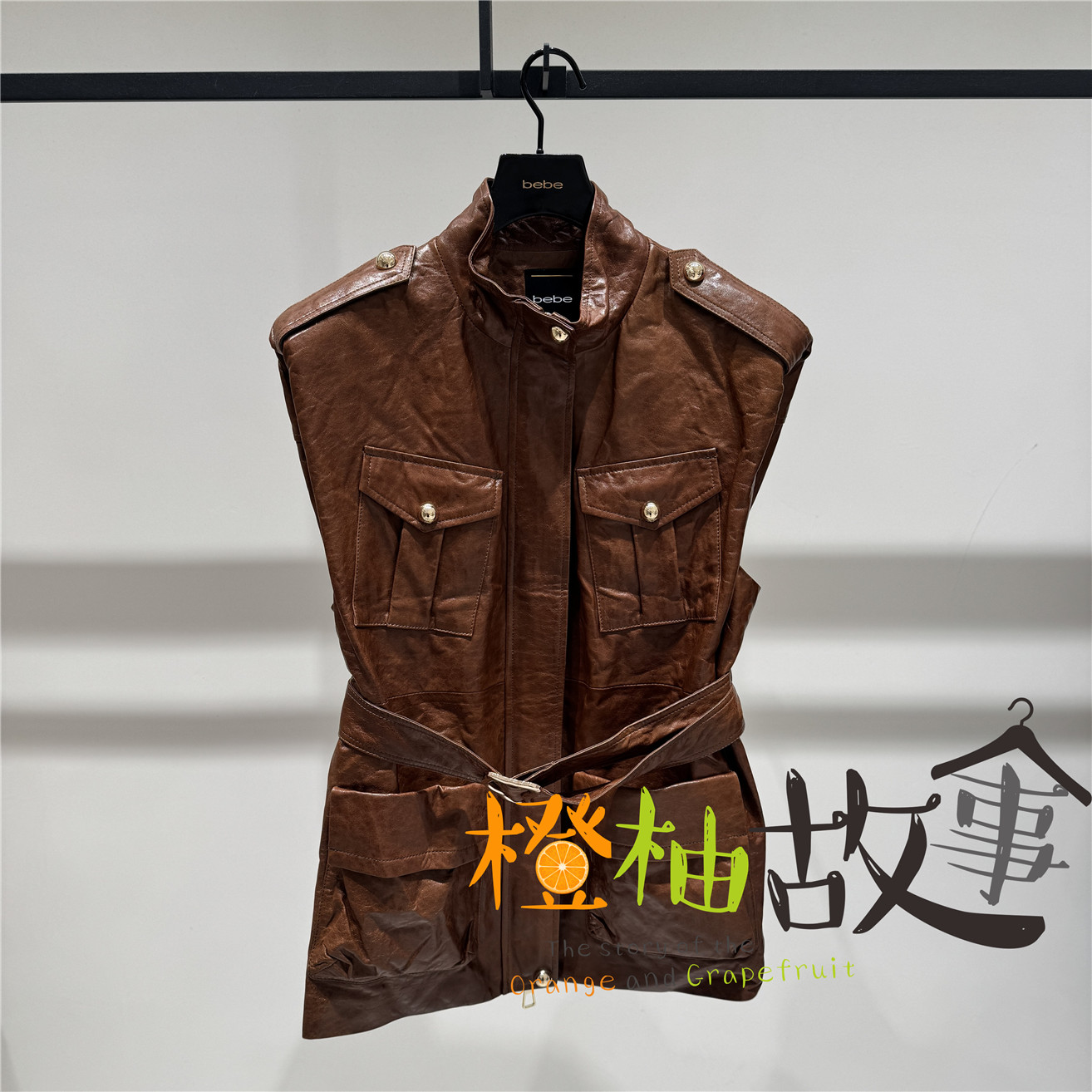 B26301103 国内专柜bebe正品代购2026秋皮衣外套301103可议价4998