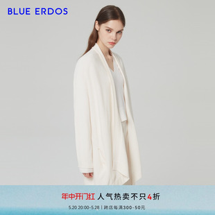 春夏时尚 羊毛混纺宽松无扣女针织开衫 ERDOS女装 BLUE 薄