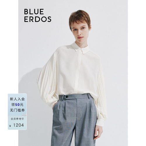 【桑蚕丝】BLUE ERDOS气质宫廷袖衬衫上衣B245HB007