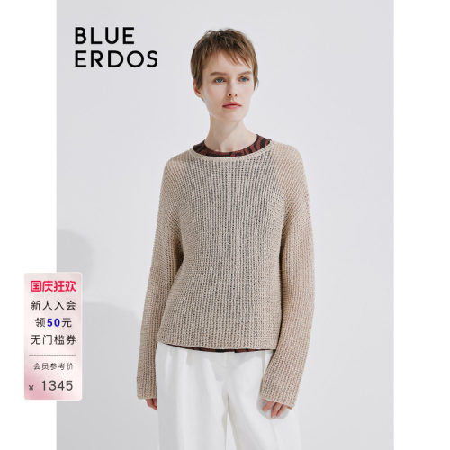 blueerdos翻花镂空针织套衫