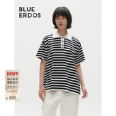 BLUE T恤B546A0001 条纹短袖 ERDOS 男女同款