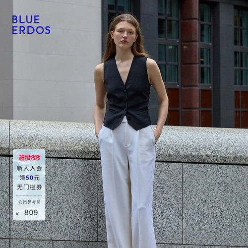 BLUE ERDOS春季气质通勤简约单排扣西装马甲女B255J3002