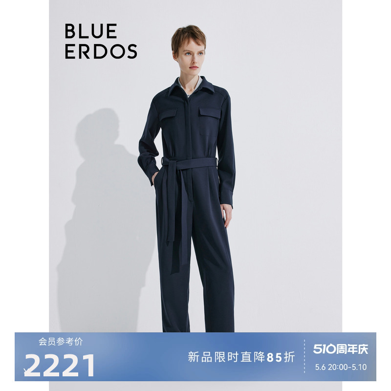 blueerdos翻领工装风连体服