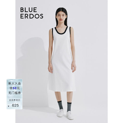 blueerdos舒适纯棉背心式连衣裙