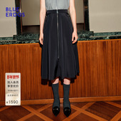 BLUE ERDOS2026早春新品 休闲通勤双开拉链中长伞裙半裙B2265N008