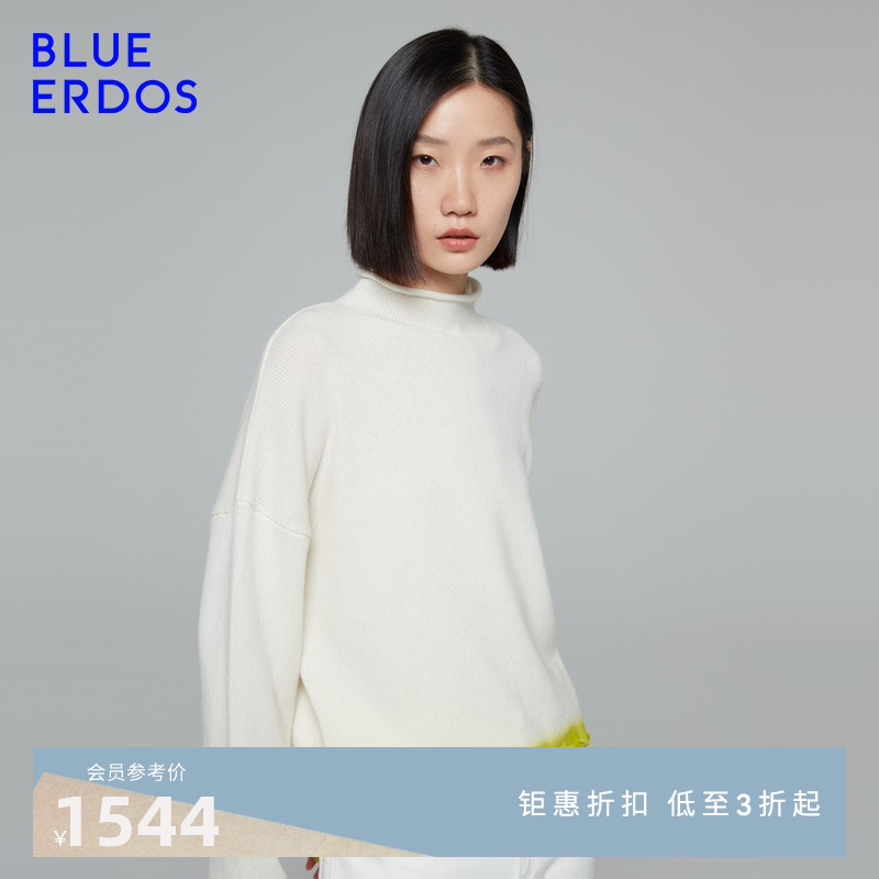 【100%山羊绒】BLUE ERDOS秋冬气质舒适半高领打底简约针织衫女 女装/女士精品 羊绒衫 原图主图