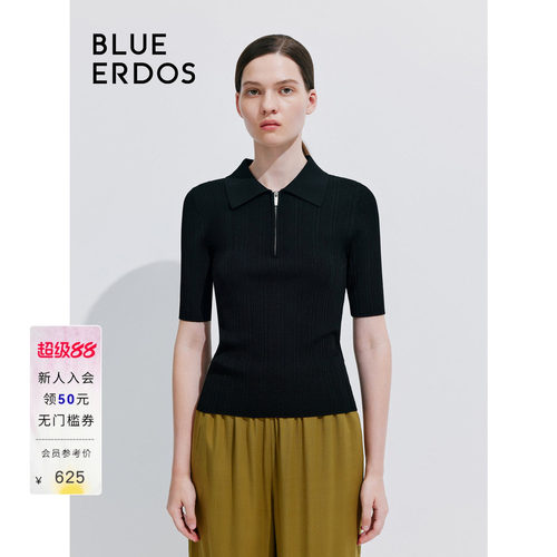 blueerdosPOLO领半袖针织套衫