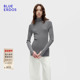 ERDOS 冬季 新品 BLUE 简约中灰色拼接撞色高领女套衫 B256D0020