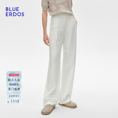 BLUE ERDOS2026春夏女裤长款休闲西裤直筒简约纯色通勤职场风