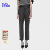 女裤 BLUE B256M1013 新品 简约通勤深灰色休闲裤 ERDOS 冬季