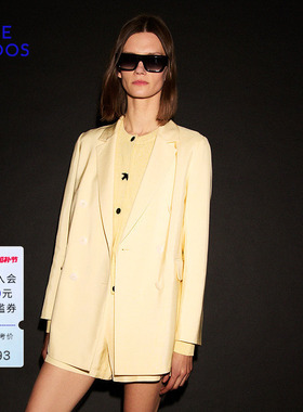 BLUE ERDOS 春季新品气质简约垂坠感宽松双排扣西服B256J1011