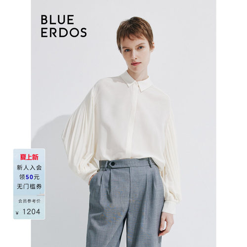 【桑蚕丝】BLUE ERDOS气质宫廷袖衬衫上衣B245HB007