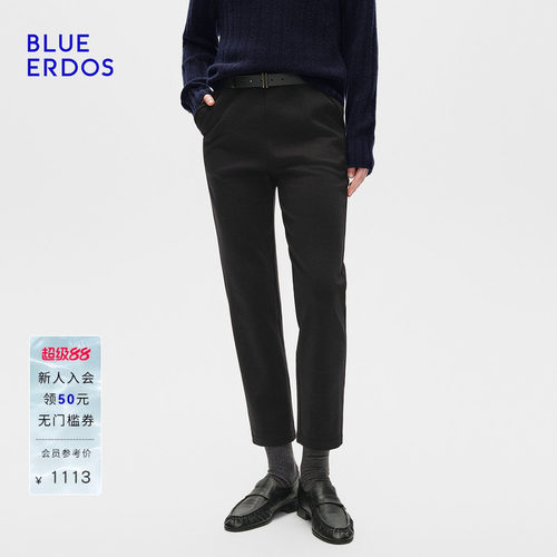 BLUE ERDOS 春季新品时尚简约黑色百搭显瘦锥形裤B256F4004