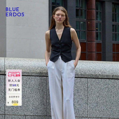 BLUE ERDOS春季气质通勤简约单排扣西装马甲女B255J3002