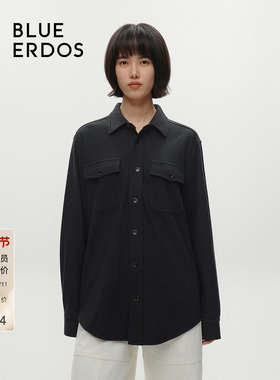 BLUE ERDOS智性通勤绵羊毛混纺长袖衬衫女B546H0001