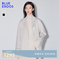 BLUE ERDOS秋冬通勤气质系带毛呢外套羊毛大衣女短款