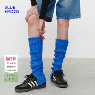 新品 ERDOS春季 BLUE 100%绵羊毛复古精纺抽条袜套女 明星同款