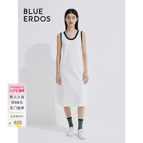 blueerdos舒适纯棉背心式连衣裙
