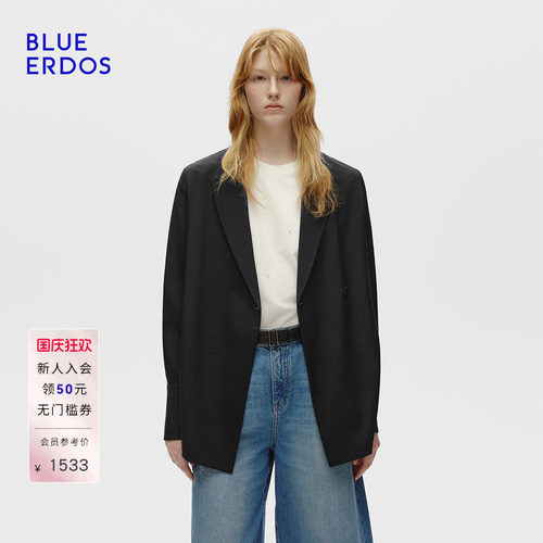 BLUE ERDOS 秋季高智简约通勤一粒扣外套式衬衫女上衣B256HB002