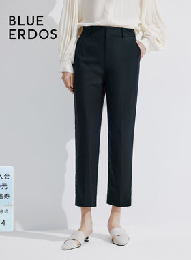 BLUE ERDOS通勤直筒锥形绵羊毛西装裤女裤B245M2006