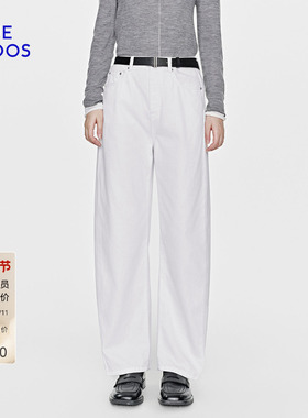 BLUE ERDOS26早春新品简约百搭白色直筒弯刀裤牛仔裤女B2265M068