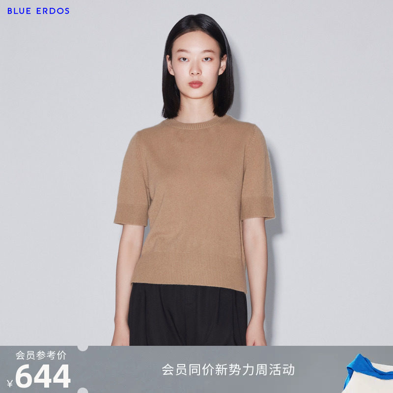 【100%山羊绒】BLUE ERDOS春夏开叉设计圆领半袖羊绒针织衫女套衫使用感如何?