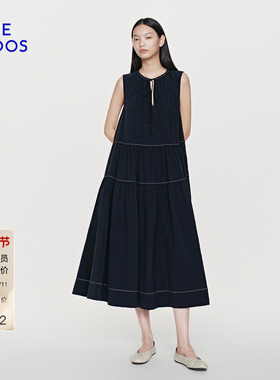 BLUE ERDOS2026早春新品简约百搭桑蚕丝混纺无袖连衣裙女