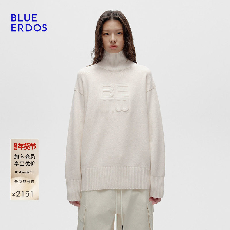 【设计师系列】BLUE ERDOS冬季新质感百搭羊毛羊绒高领针织衫女,女装/女士精品,羊绒衫,淘宝优惠券,粉丝福利购,淘宝优惠卷