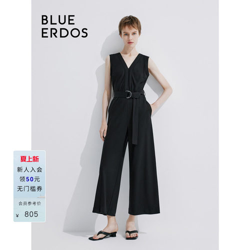 BLUE ERDOS 薄款舒适直筒无袖收腰连体服B245AB002
