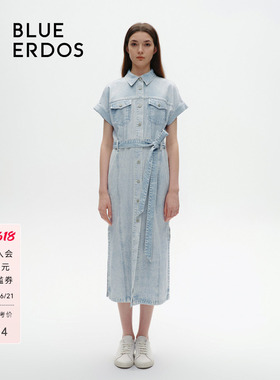 【ANOTHER DENIM】BLUE ERDOS仿牛仔连衣裙B245I4034