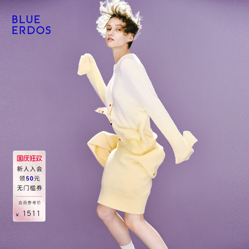 【空气羊绒】BLUE ERDOS2026秋冬新品羊毛羊绒混纺渐变色针织开衫