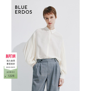 衬衫 ERDOS气质宫廷袖 BLUE 上衣B245HB007 桑蚕丝