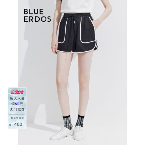 blueerdos撞色休闲纯棉短裤