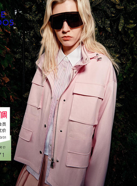 BLUE ERDOS26早春新品休闲通勤短款棉混纺多口袋女外套B2265J030