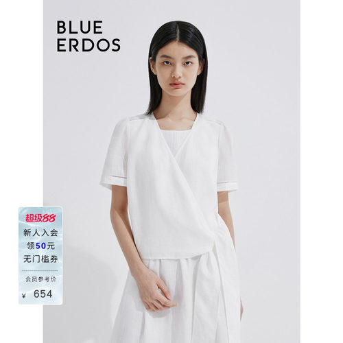 blueerdos气质简约系带上衣