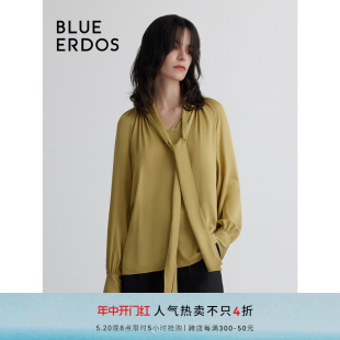 桑蚕丝 BLUE ERDOS冬季 气质系带宽松上衣B236H5017