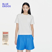 BLUE 女B2265A083 套衫 ERDOS26早春新品 通勤百搭正肩圆领显瘦半袖