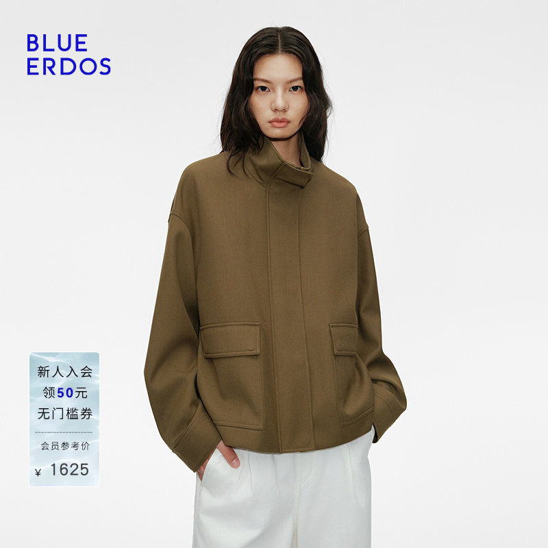 BLUE ERDOS 秋季休闲通勤巴恩风立领夹克短外套B255J0001图片