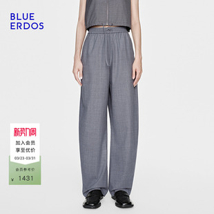 休闲百搭垂坠感西裤 ERDOS2026早春新品 BLUE 女裤 100%绵羊毛
