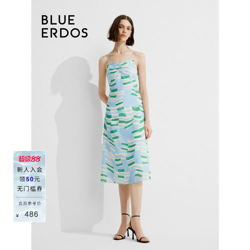 blueerdos醋酸混纺吊带连衣裙