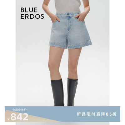 blueerdos通勤A字女装牛仔短裤