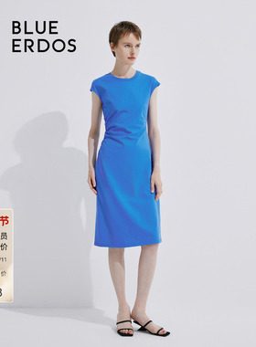 【星云蓝】BLUE ERDOS纯棉中长款无袖连衣裙B245D7023