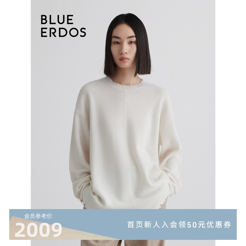 【100%山羊绒】BLUE ERDOS针织套衫女秋冬新款宽松简约B536A0003 女装/女士精品 羊绒衫 原图主图